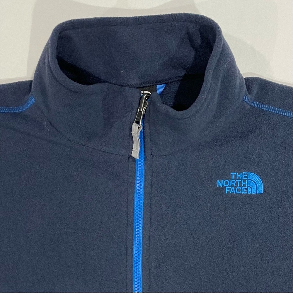 The North Face Fleece Jacket Boys XL 18-20 Full-Zip Navy Snap-In Liner Spring - Picture 2 of 5